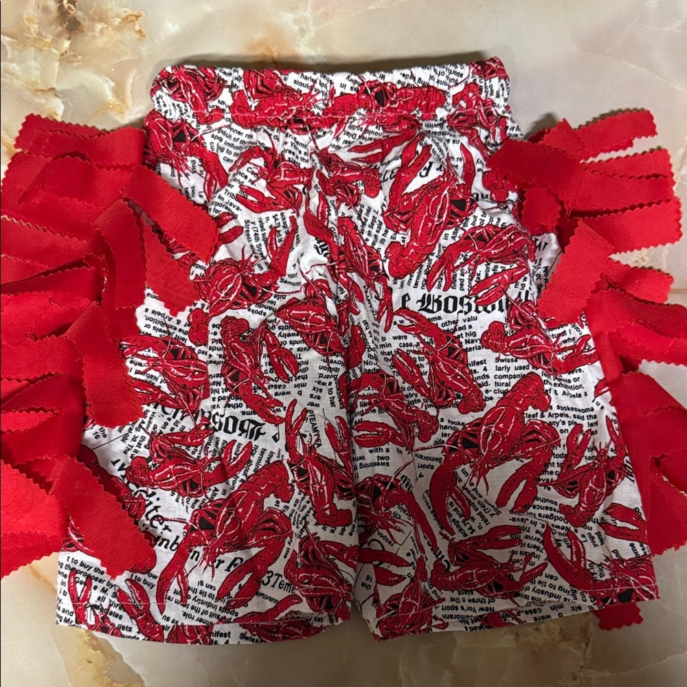 Baby chicken run pants- crawfish - 6 months